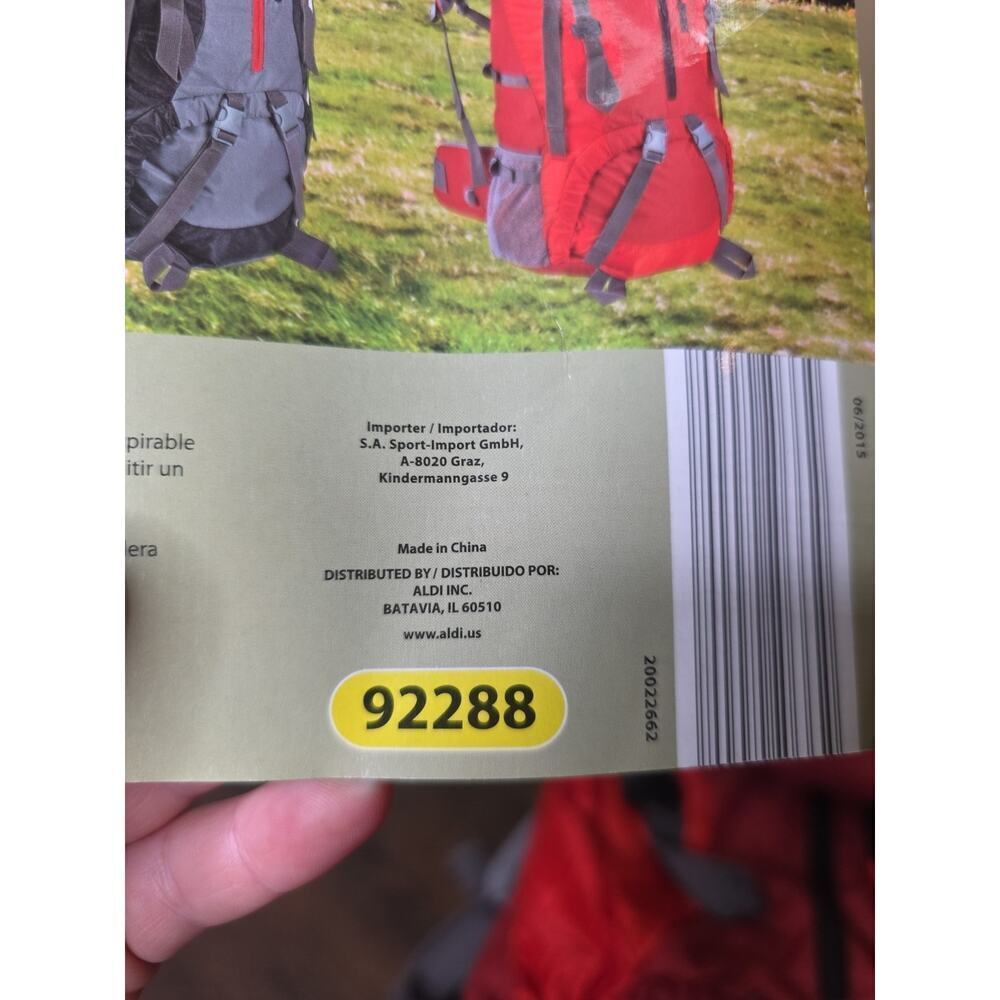 Adventuridge Hiking Backpack – 70L (18.5‎ Gallon) Capacity – Red – Model 92288 - Picture 7 of 16